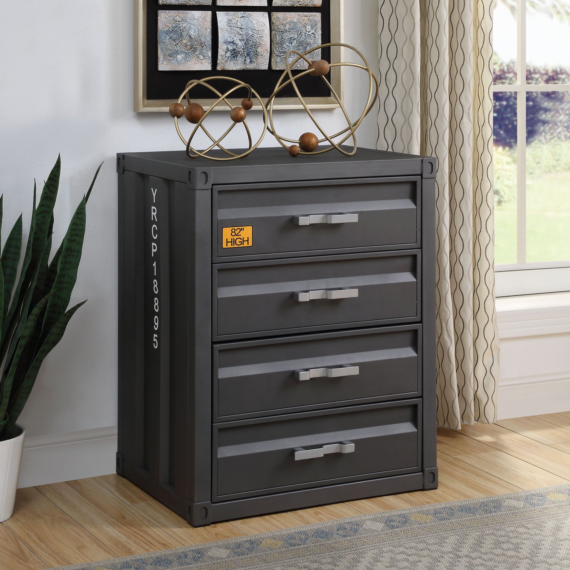 ACME Cargo Chest with 4 Drawers in Gunmetal