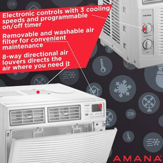 Amana 18000 BTU 230-Volt Window-Mounted Air Conditioner with Remote Control in White AMAP182CW