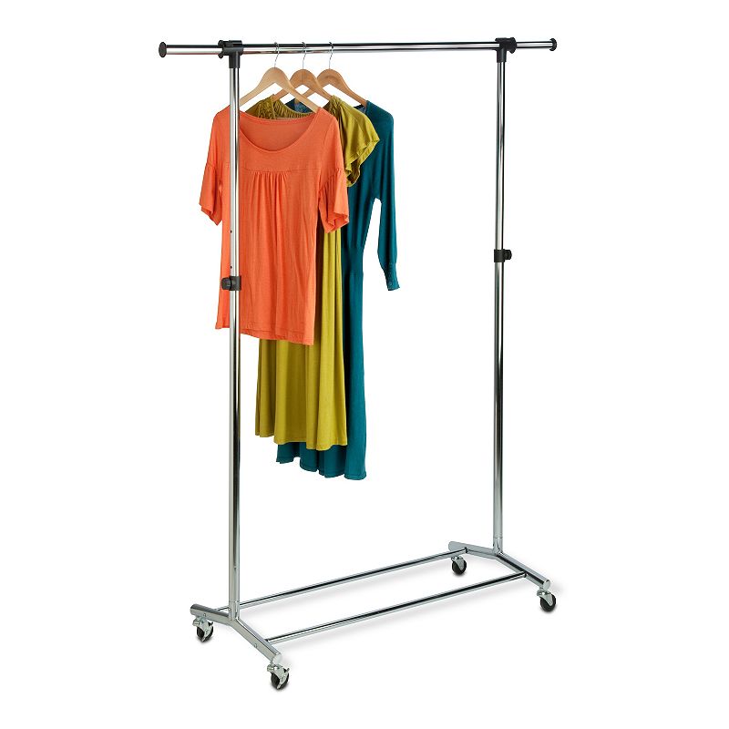 Honey-Can-Do Adjustable Rolling Chrome Clothes and Garment Rack