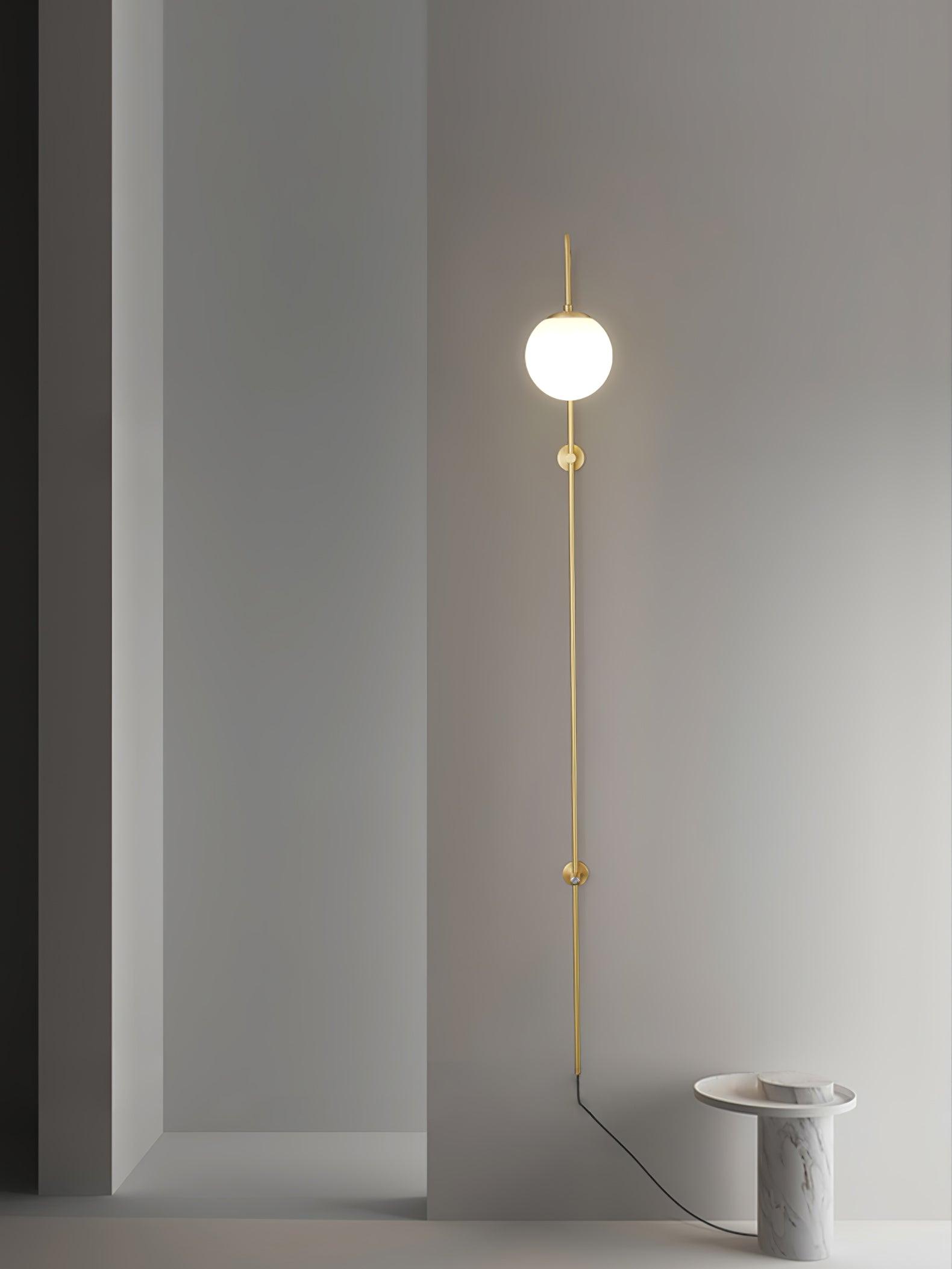 Globe Brass Plug-in Wall Sconce