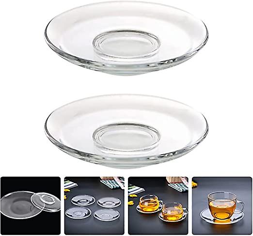 4pcs Premium Clear Glass Plate Saucers， Great For Servicing， Snacks， Fruits， Coffee， And Tea Cups Tea Cup And Saucer