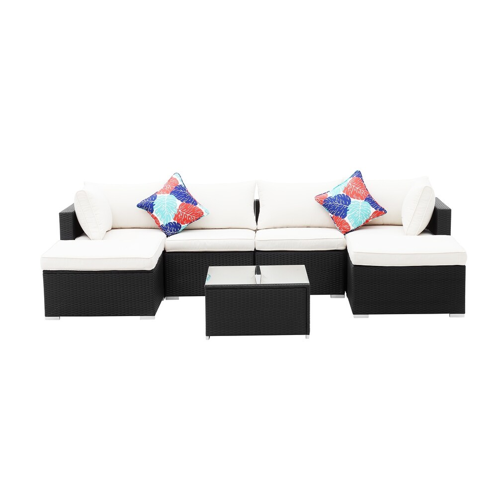 GDY Outdoor Rattan Wicker Sectional Sofa Set