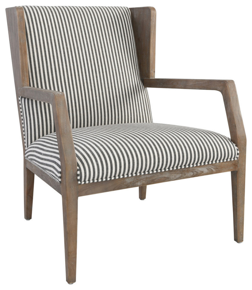 York Striped and Wood Accent Chairs   Set of 2   Transitional   Armchairs And Accent Chairs   by Terra Nova Designs  Inc.  Houzz