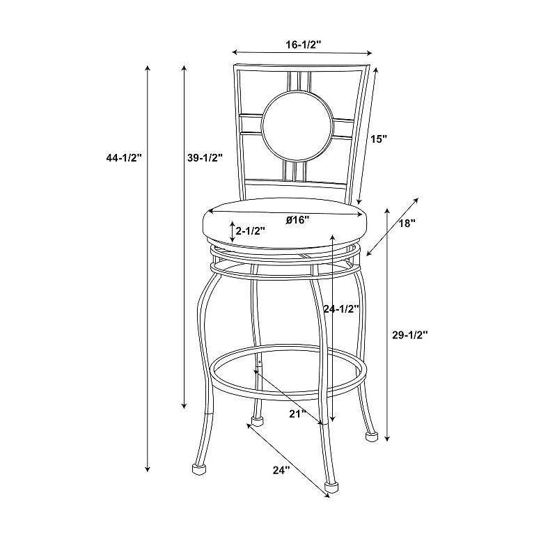 Linon Townsend Adjustable Swivel Bar Stool