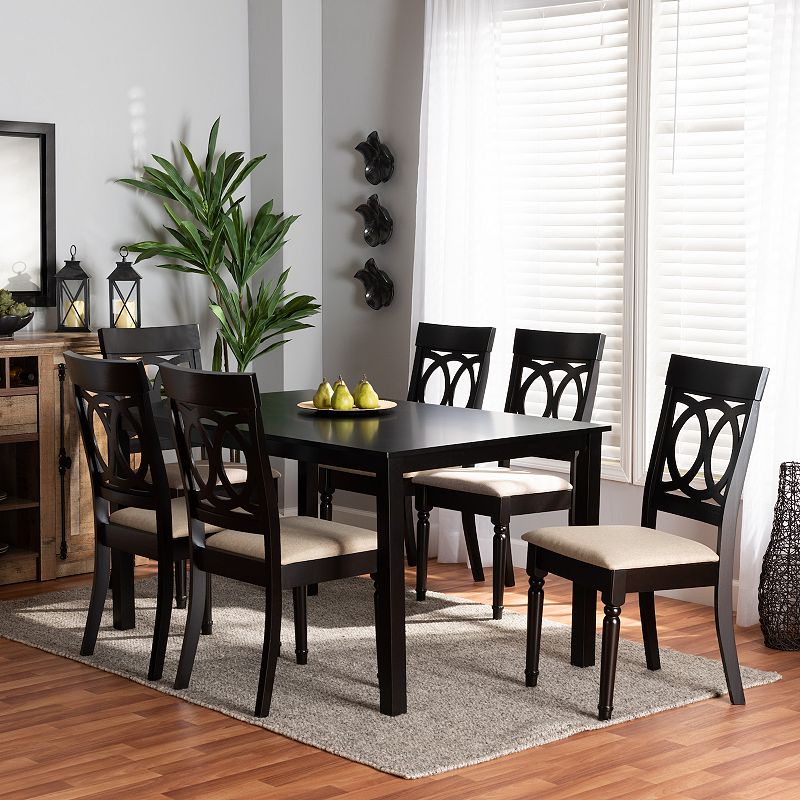 Baxton Studio Lucie Dining Table and Chair 7-piece Set