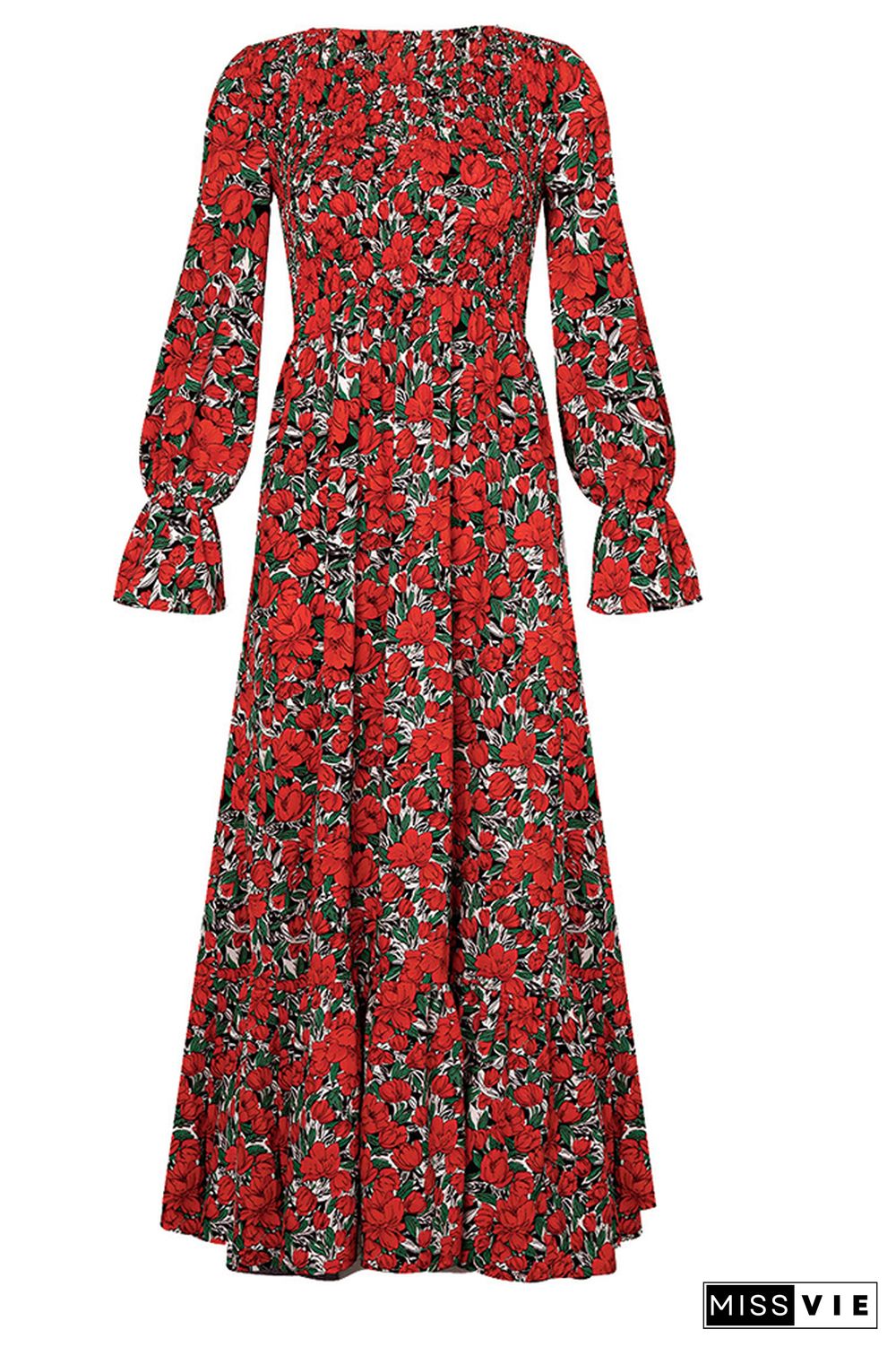 Floral Print Long Sleeve Dress Women Wholesale