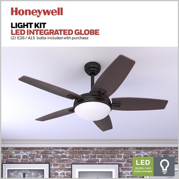 Honeywell Carmel Espresso Bronze Ceiling Fan with Integrated Light and Remote - 48-inch Shopping - The Best Deals on Ceiling Fans | 22393897