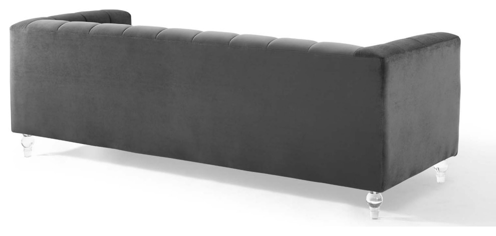 Mesmer Channel Tufted Button Performance Velvet Sofa   Traditional   Sofas   by Modway  Houzz