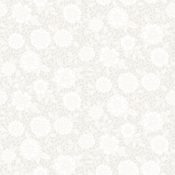 Sample Lizette Light Grey Charming Floral Wallpaper