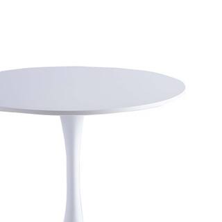 wetiny 42 in. White Big Dining Table MDF Dining Table Round Kitchen Table ZT23424573-42