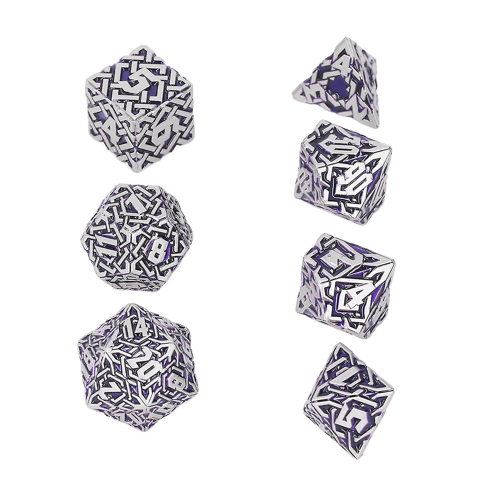 7pcs Funny Polyhedral Dice Adult Holiday Party Tabletop Game Metal Dice Props for Role Playing Game