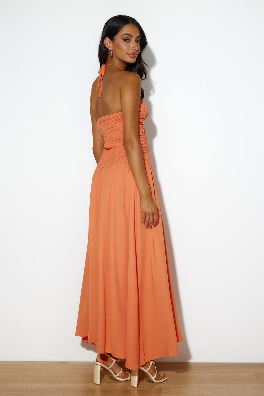 Go Back In Time Maxi Dress Orange