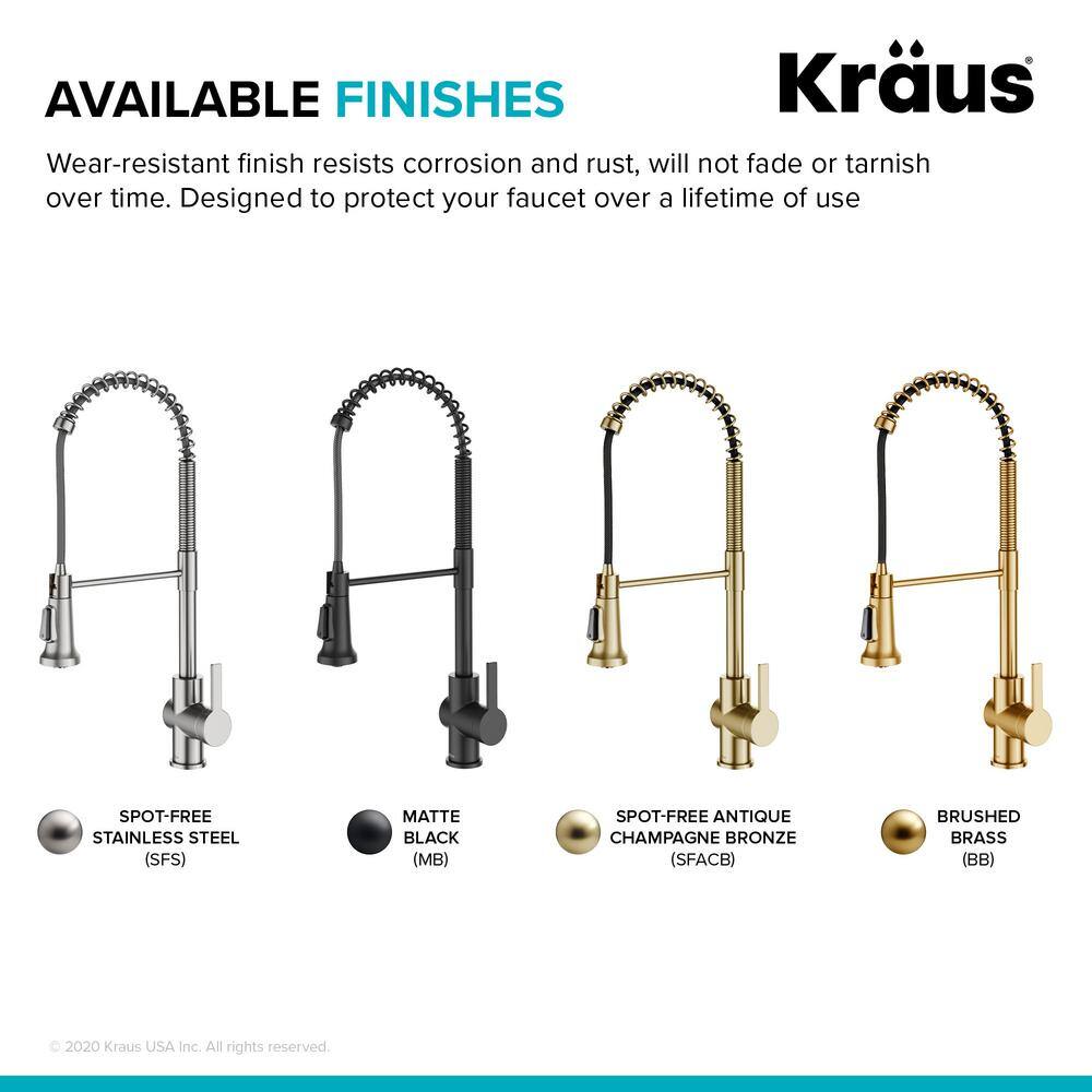 KRAUS Britt Single-Handle Pull-Down Sprayer Kitchen Faucet in Matte Black KPF-1691MB