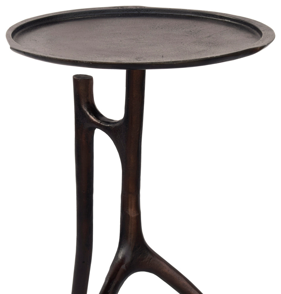 Renwil Maadi Side Table With Aluminum Bronze And Plated Finish TA194   Rustic   Side Tables And End Tables   by Renwil  Houzz