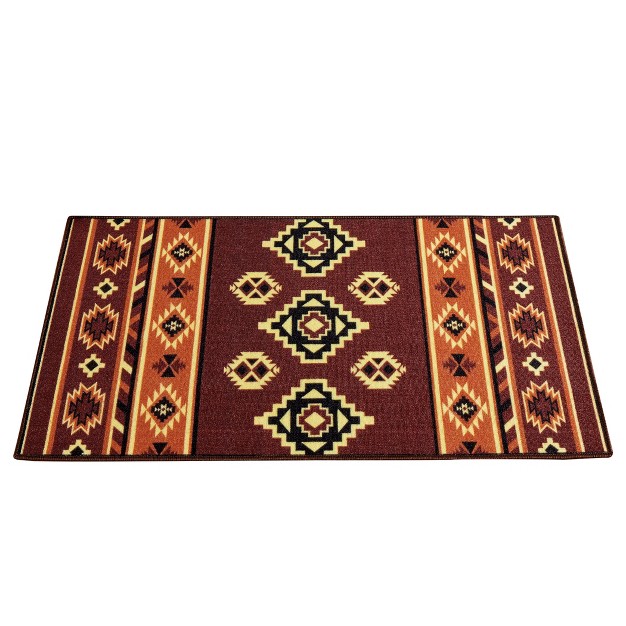 Collections Etc Aztec Printed Skid resistant Accent Rug