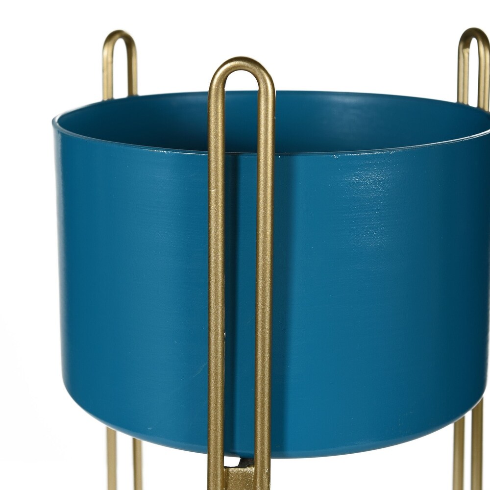 StyleCraft Metal Planter   Silver   Gold Finish