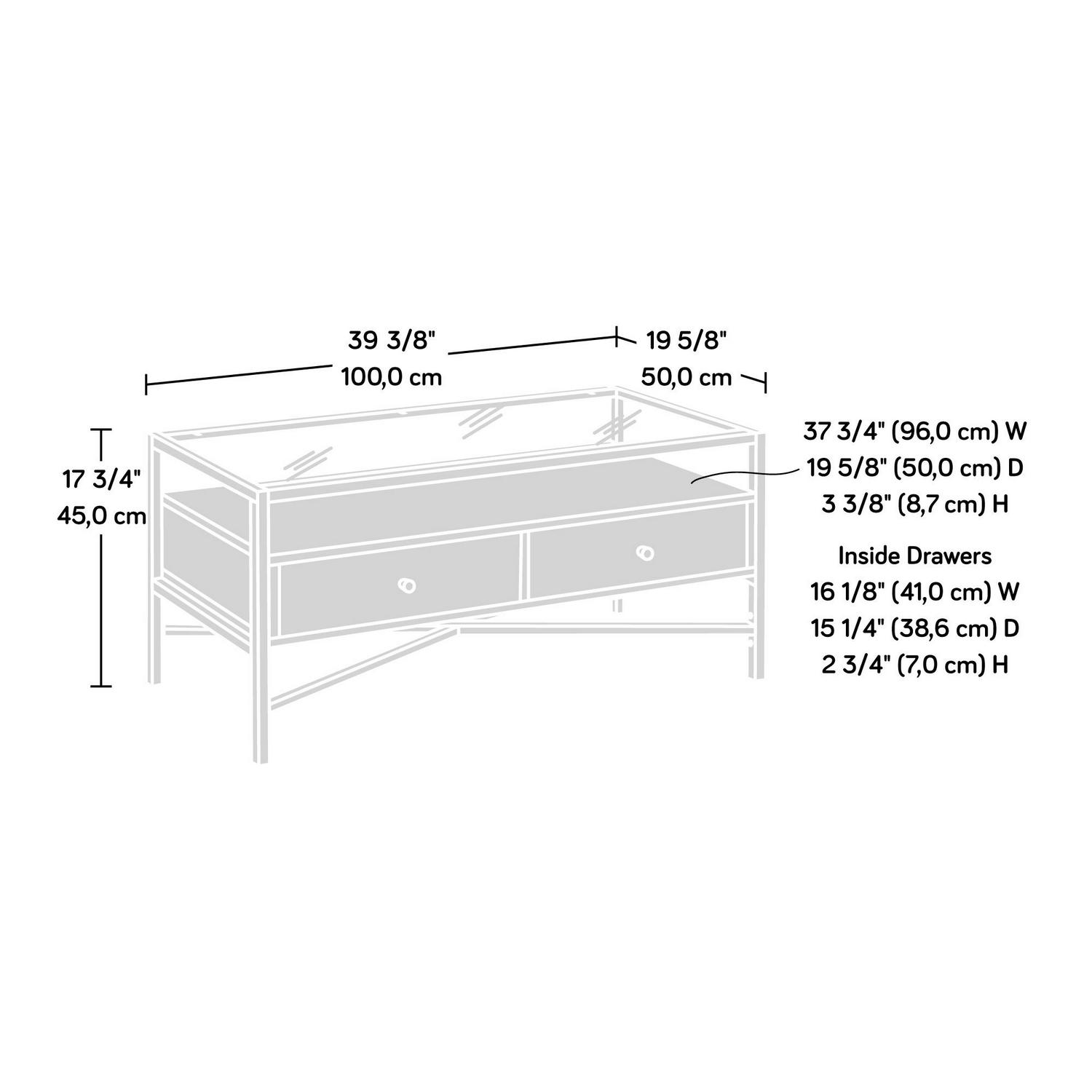 Curiod Glass Top Gold Metal Rectangular Coffee Table with Storage White Finish  Crowdfused