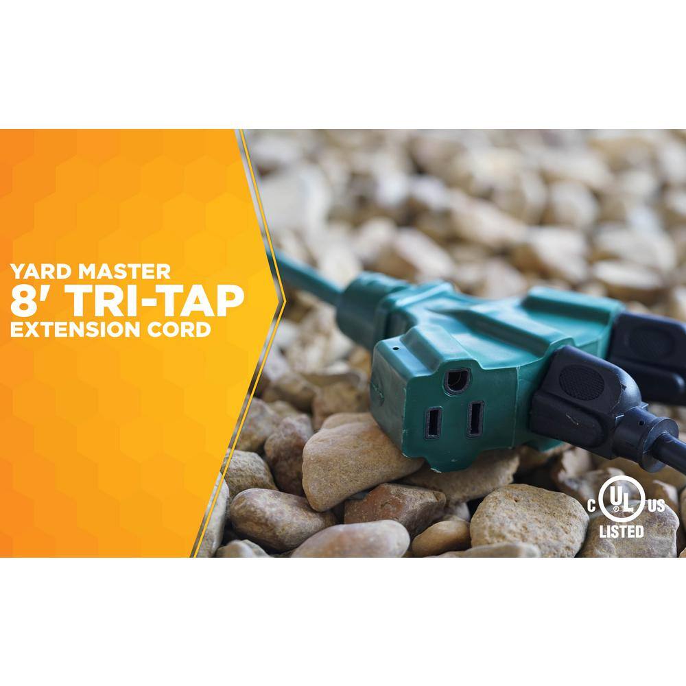 Woods 8 ft. 163 SJTW Tri-Source (Multi-Outlet) Yard Master Outdoor Extension Cord 2466