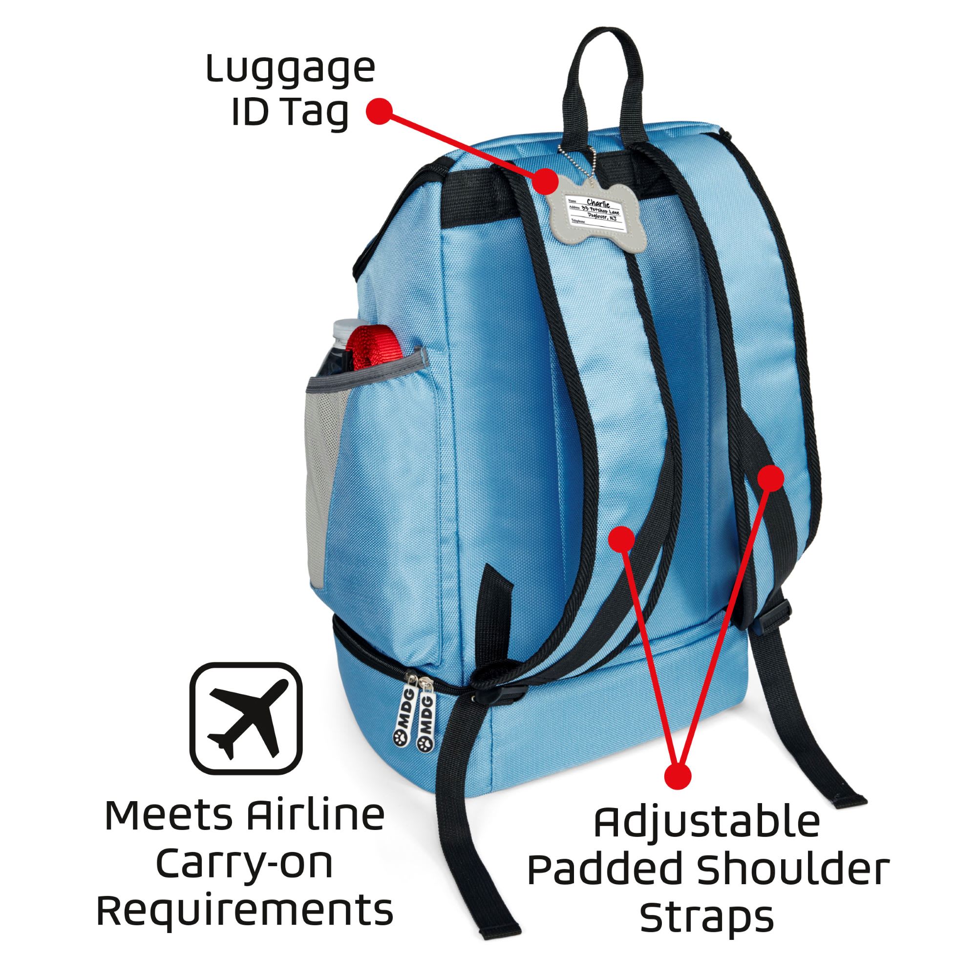 Mobile Dog Gear Blue Drop Bottom Backpack