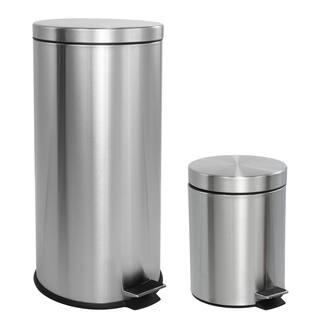 happimess Oscar 8 Gal. Step-Open Stainless Steel Trash Can with Free Mini Trash Can HPM1000A