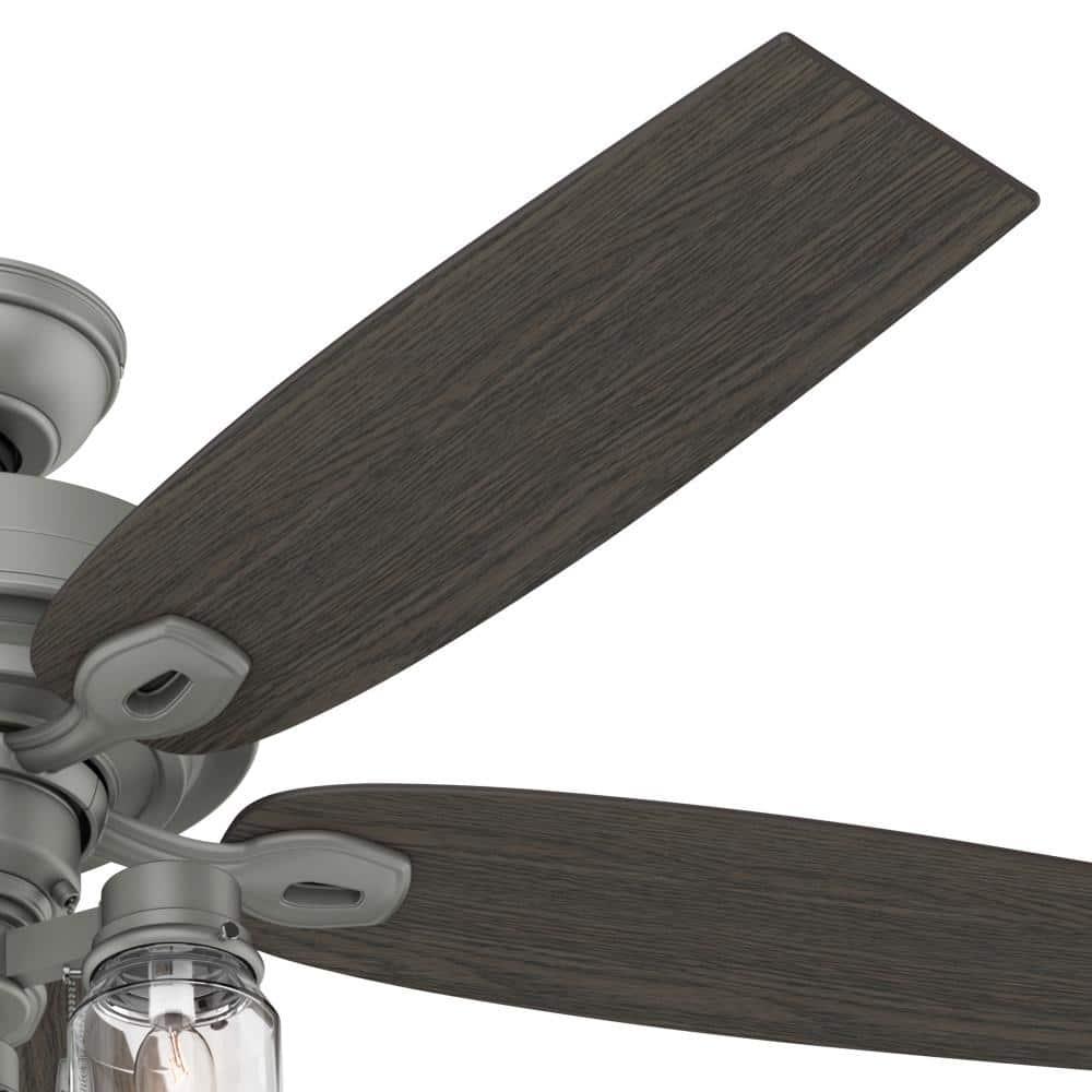 Hunter Crown Canyon 52 in LED Indoor Matte Nickel Ceiling Fan with Light Kit