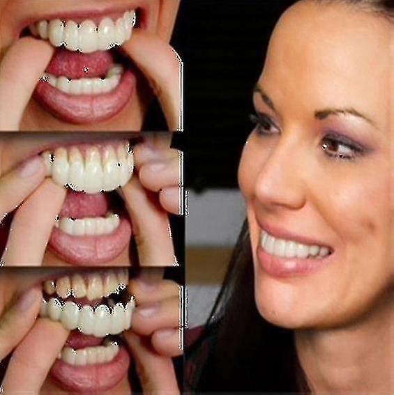 A Pair Upper and Lower High Quality Denture Instant Smile Comfort Fit Flex Cosmetic Teeth Denture Teeth Top Cosmetic Veneer High Quality Bdliv