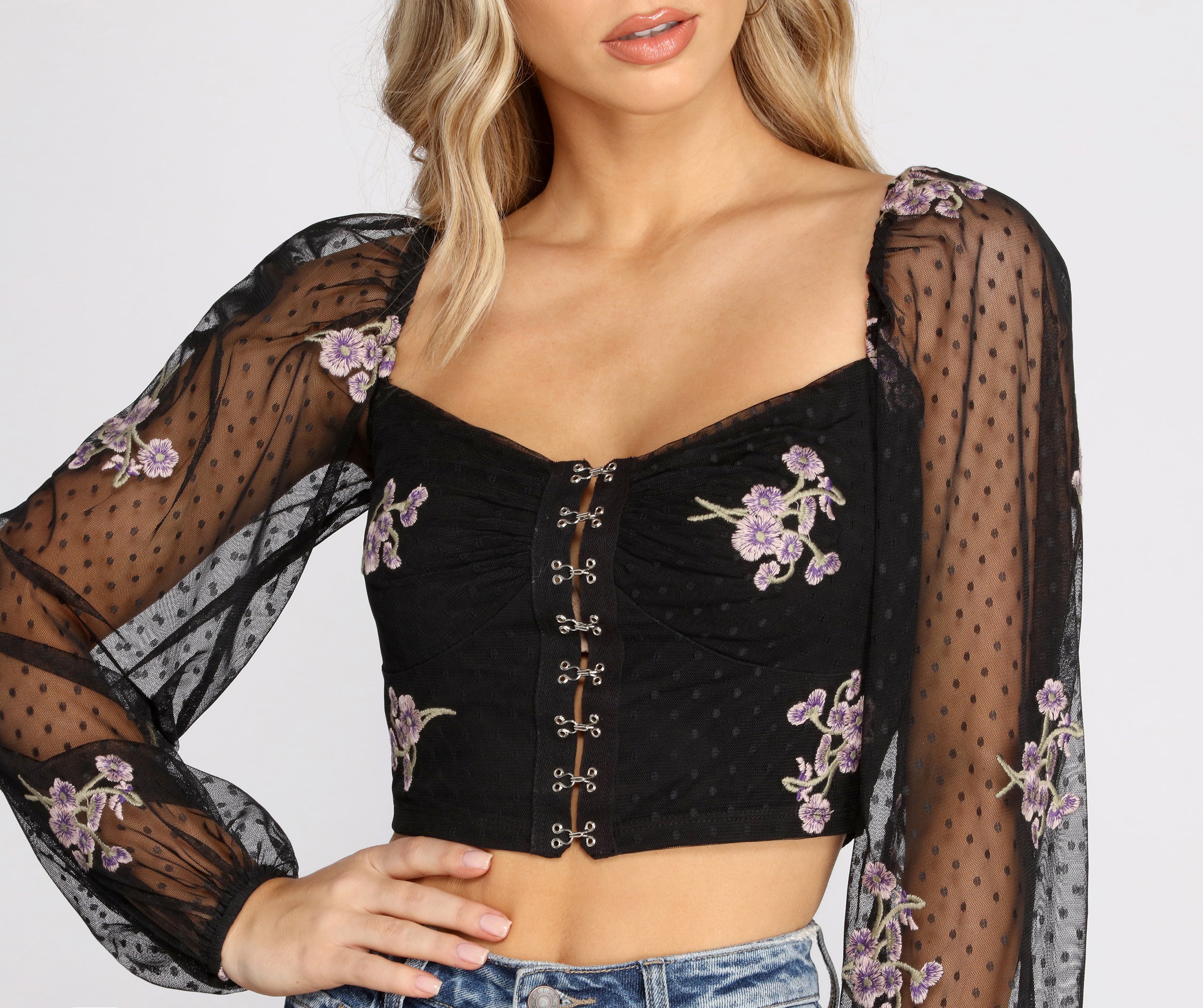 Sweet As Can Be Mesh Crop Top