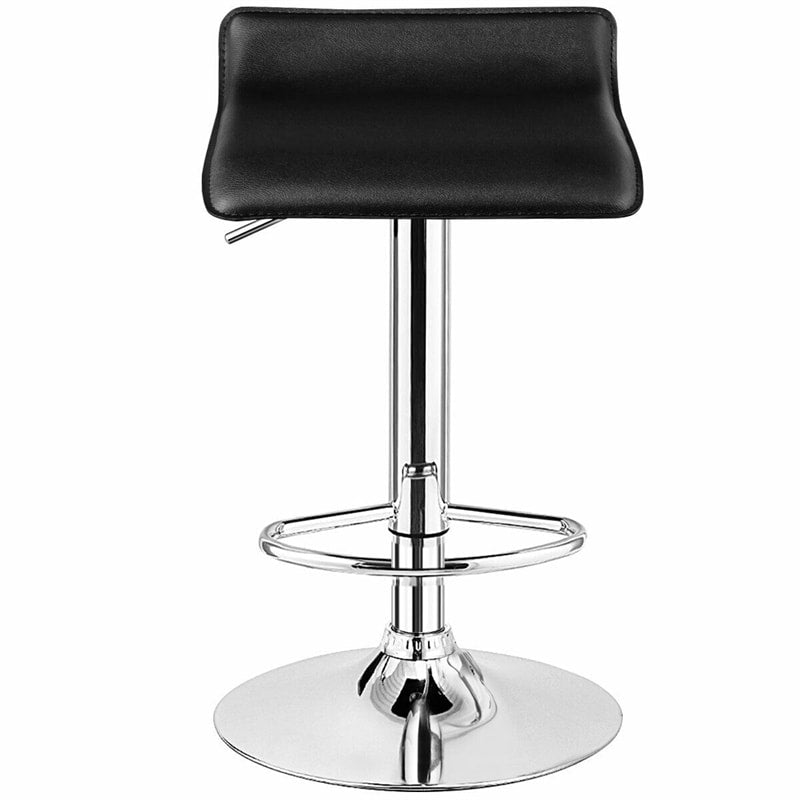 2-Pack Modern Swivel Bar Stools, Adjustable Height PU Leather Backless Counter Stools, Kitchen Dining Chairs