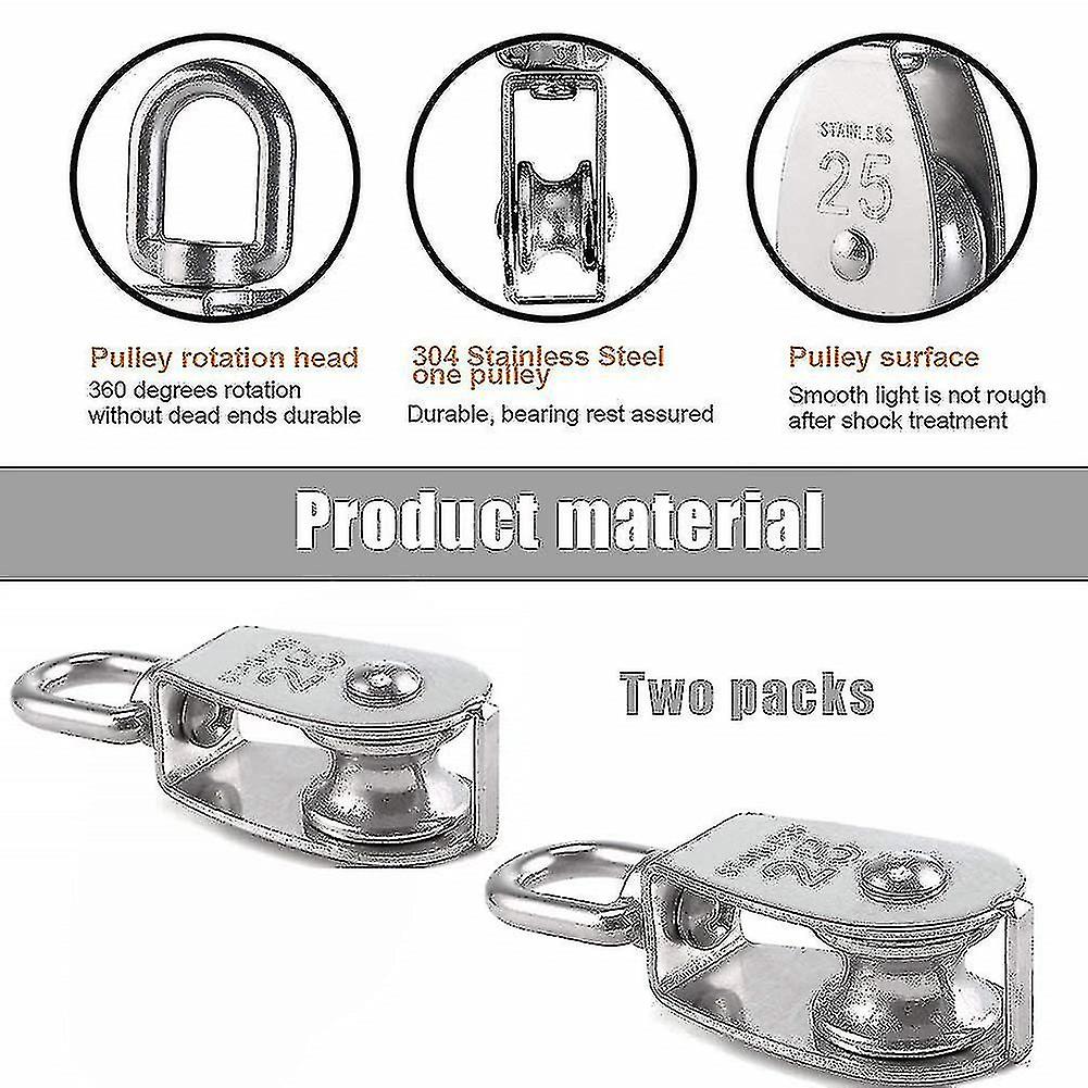 2pcs Stainless Steel Pulley Marine Hardware