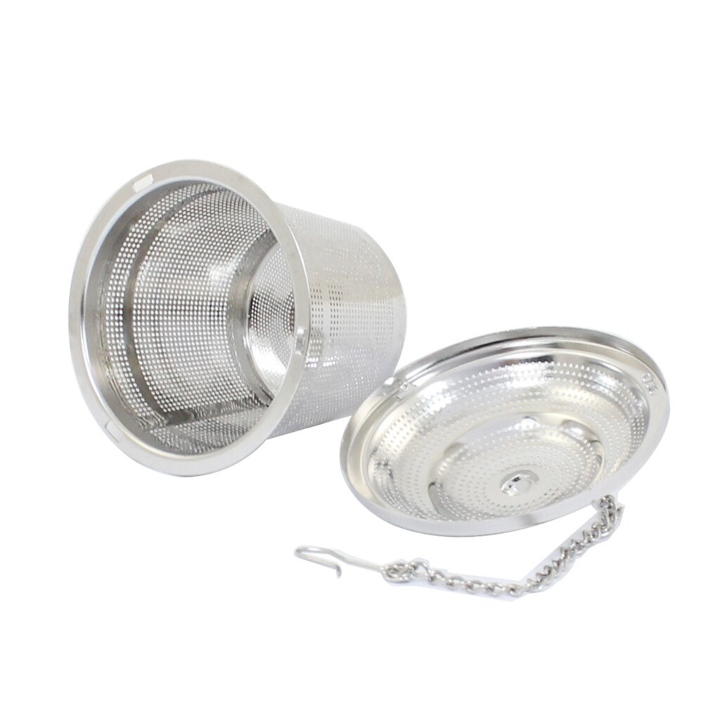 Household Kitchenware Stainless Steel Spice Tea Leaf Infuser Strainer Filter   Silver Tone