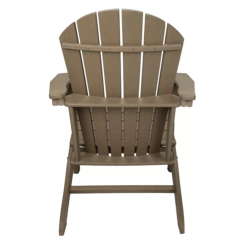 Leisure Classics UV Protected Indoor Outdoor Adirondack Lounge Deck Chair， Taupe