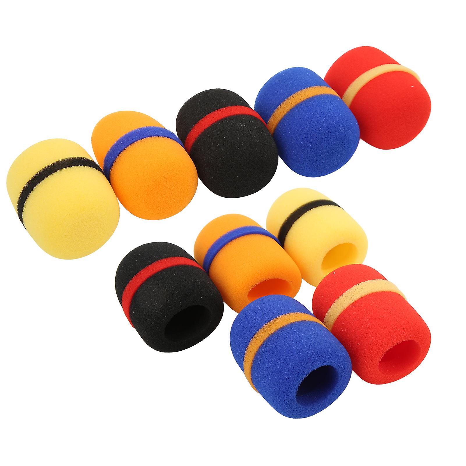 10pcs Microphone Cover Thick Soft Sponge Dustproof Various Colors Good Elasticity Microphone Windscreen Foam Cover