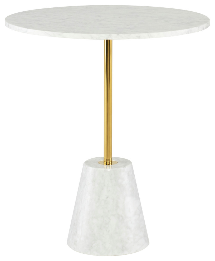 Bianca White Stone Side Table   Contemporary   Side Tables And End Tables   by Kolibri Decor  Houzz