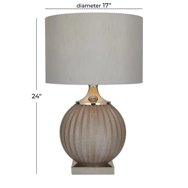 Grey Transitional Table Lamp - 17 x 17 x 27 Round