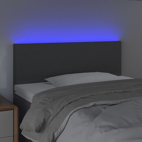 vidaXL LED Headboard Fabric Bedroom Furniture Dark Gray/Light Gray Multi Sizes - - 37421094