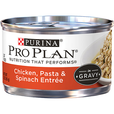 Purina Pro Plan Chicken， Pasta and Spinach Entree in Gravy Canned Cat Fo