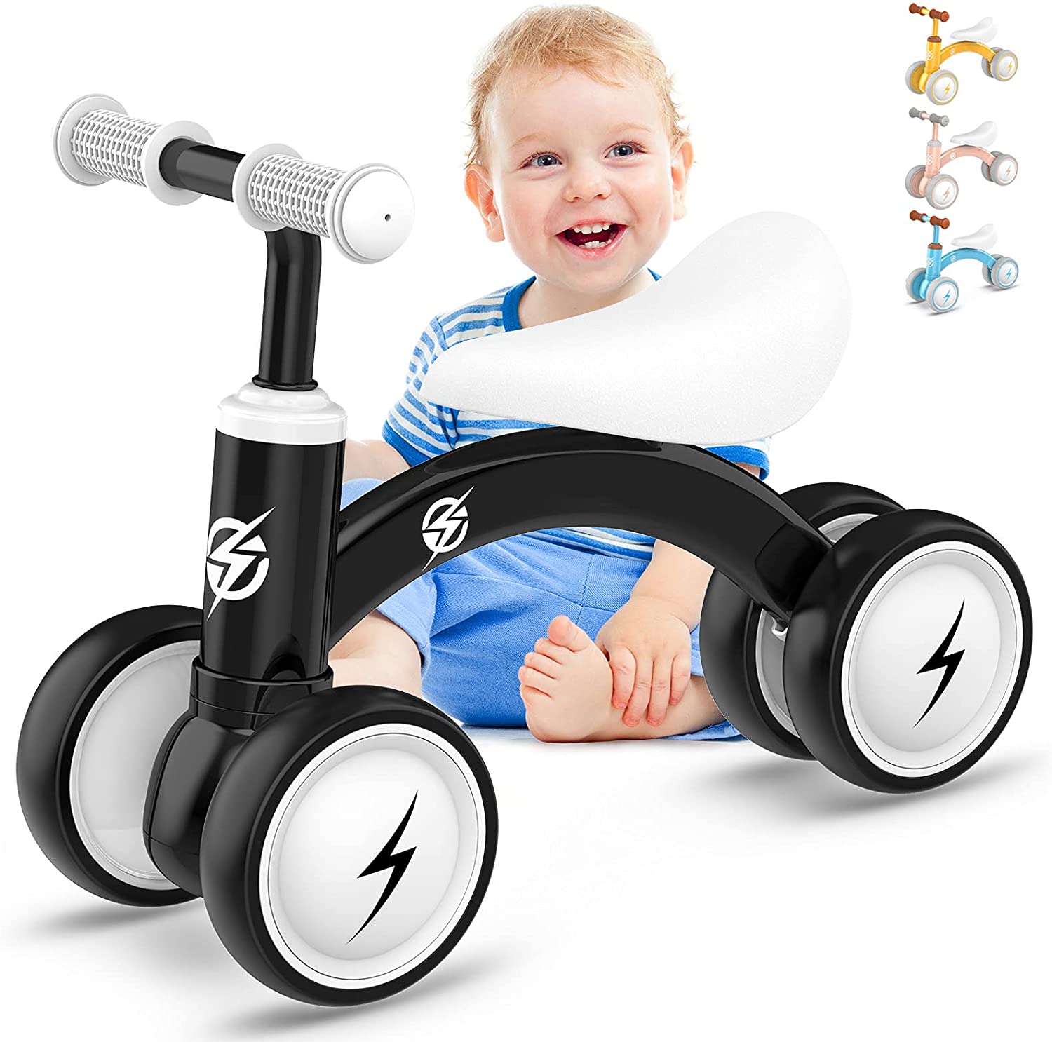 Baby Balance Bikes，Toddler Bikes， Kids Riding Toys， Soft Seat for 1 Year Old， black