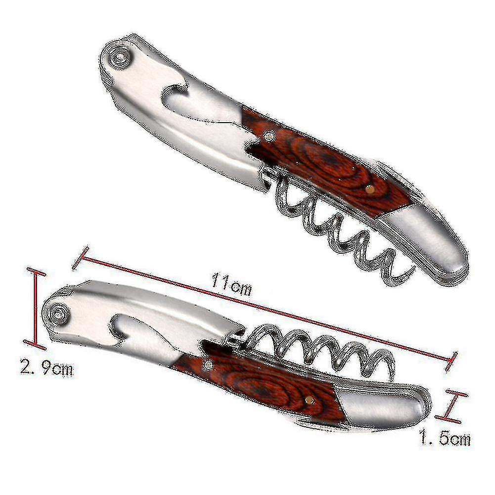 Laguiole Style Wine Opener Stainless Steel Corkscrew Waiters Bottle Can Openerss(wood) Ls Yl