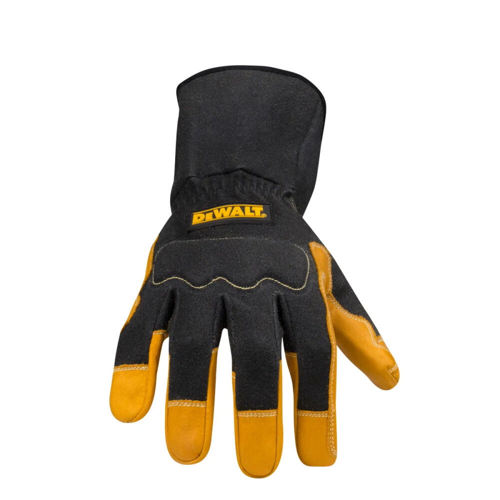 DW Welding Fabricator Gloves Large Black Yellow Premium Leather DXMF01011LG from DW