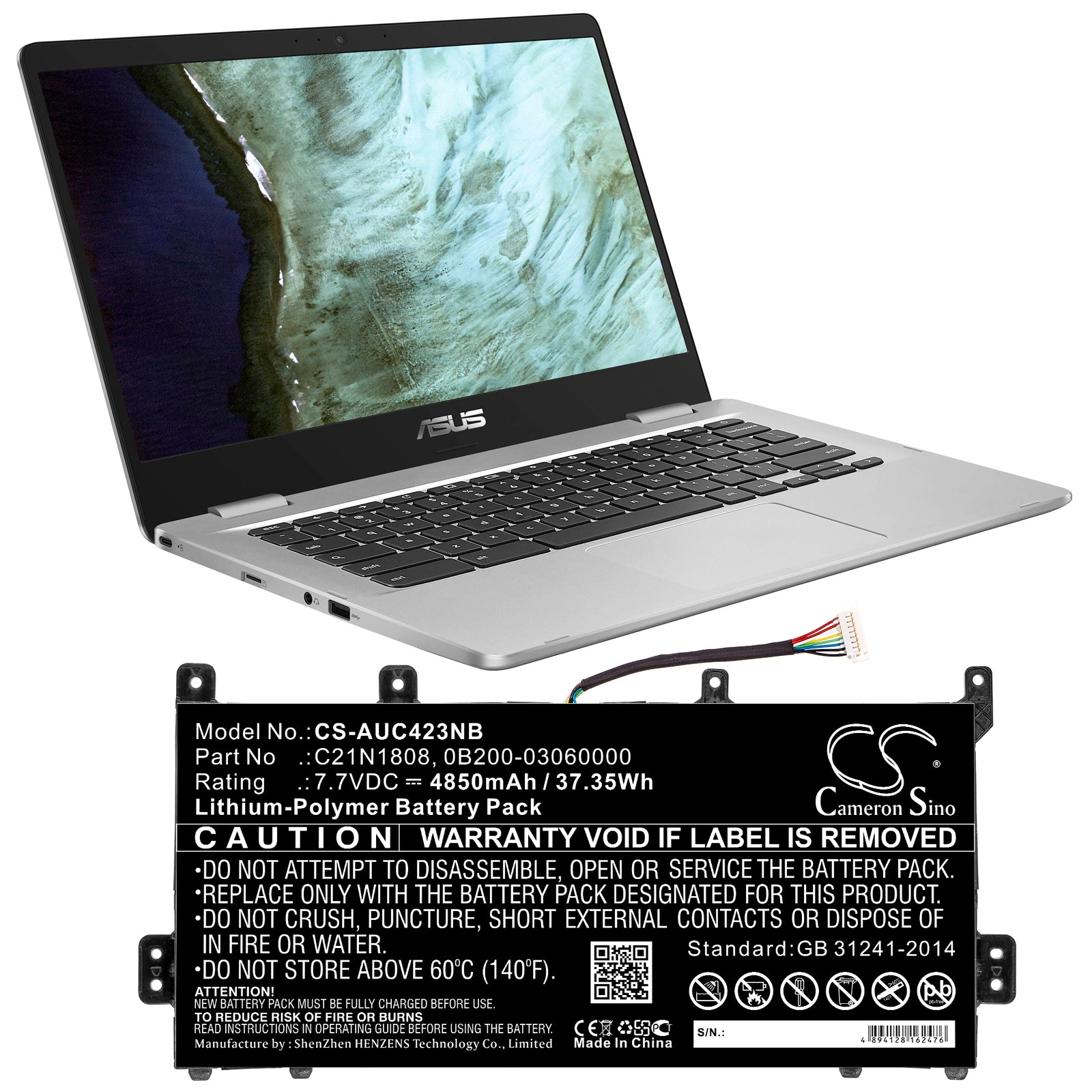 Asus C423 C423NA C423NA0031AN4200 C423NA1A C423N Replacement Battery BatteryClerkcom Laptop and Notebook