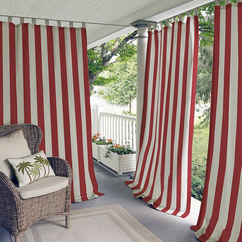 Elrene Home Fashions Highland Stripe Indoor/Outdoor Window Curtain