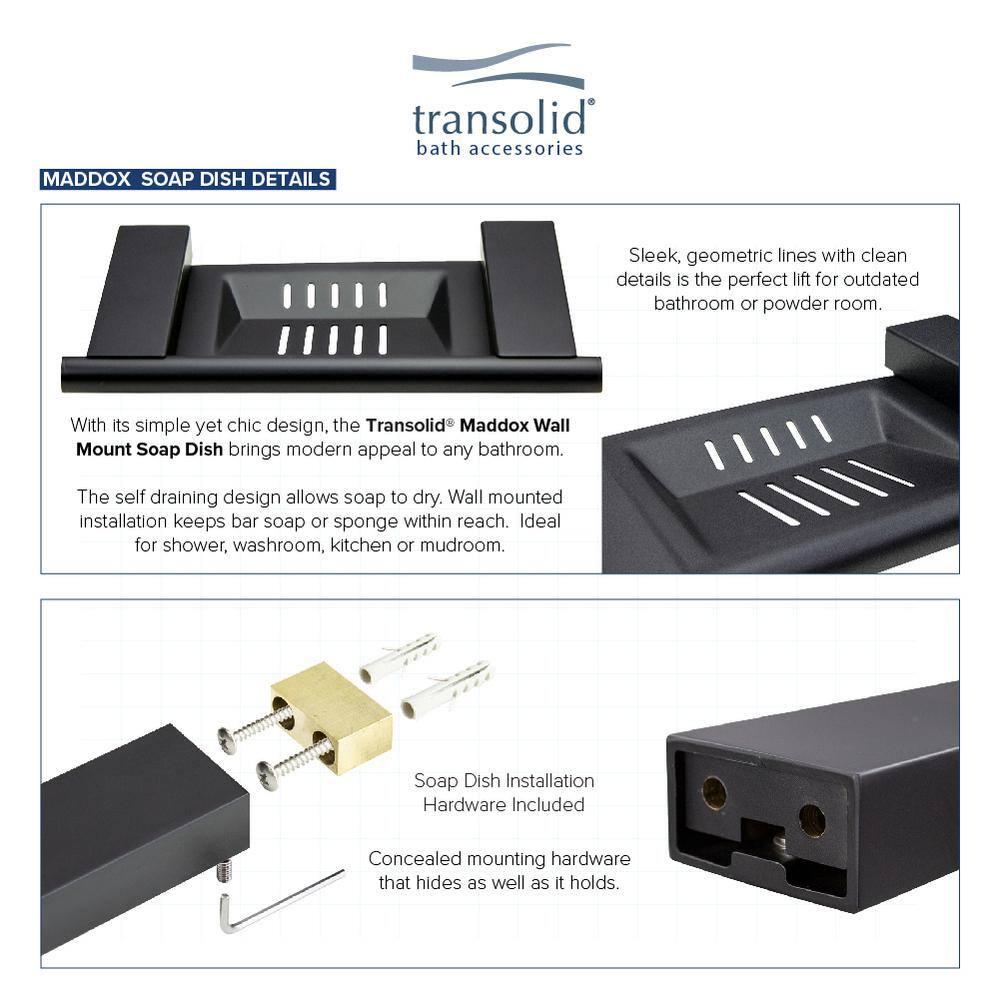 Transolid Maddox Wall-Mount 9 in. Soap Dish MSD9-BK