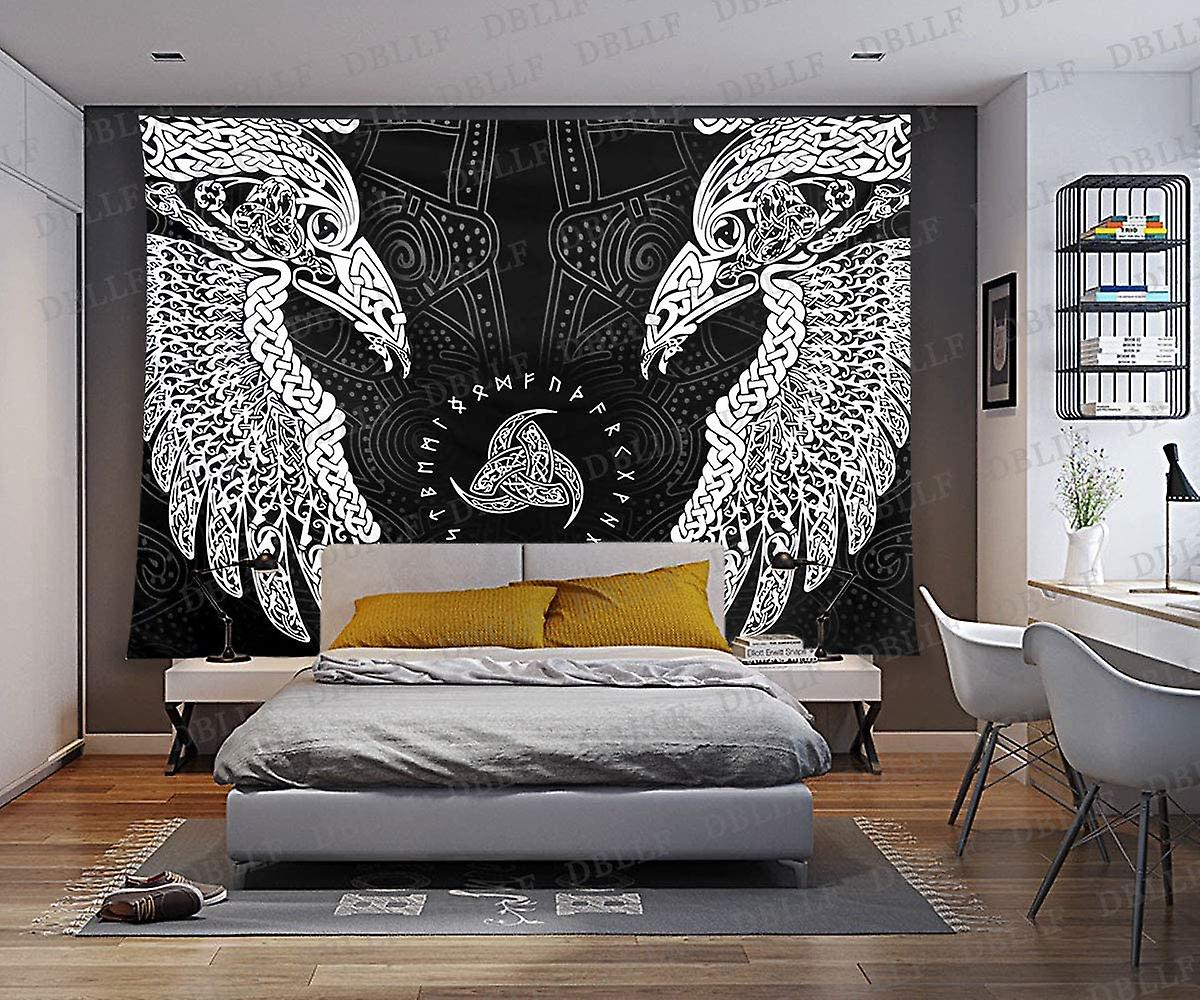 The Twin Ravens In Norse Mythology Viking Wall Hanging Tapestries Wall Tapestry Indian Boho Mandala Tapestry Large Size 80