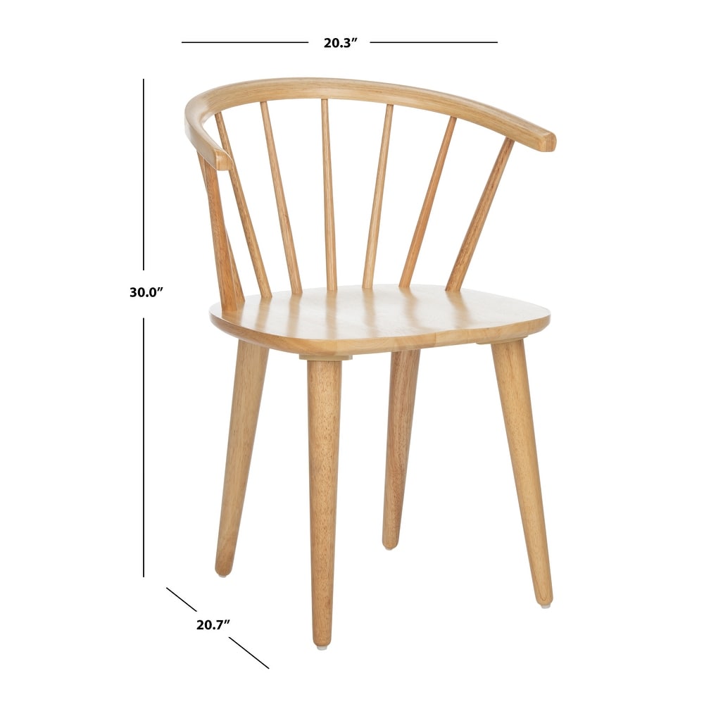 SAFAVIEH Dining Country Blanchard Natural Wood Dining Chairs (Set of 2)   21.3\