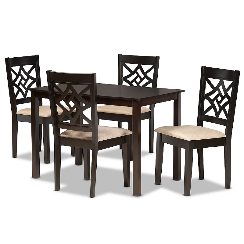 Baxton Studio Nicolette Dining Table and Chair 5-piece Set