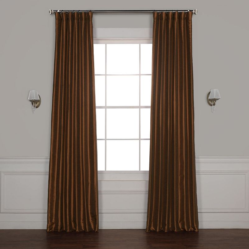 EFF 1-Panel Vintage Textured Faux-Dupioni Silk Window Curtain