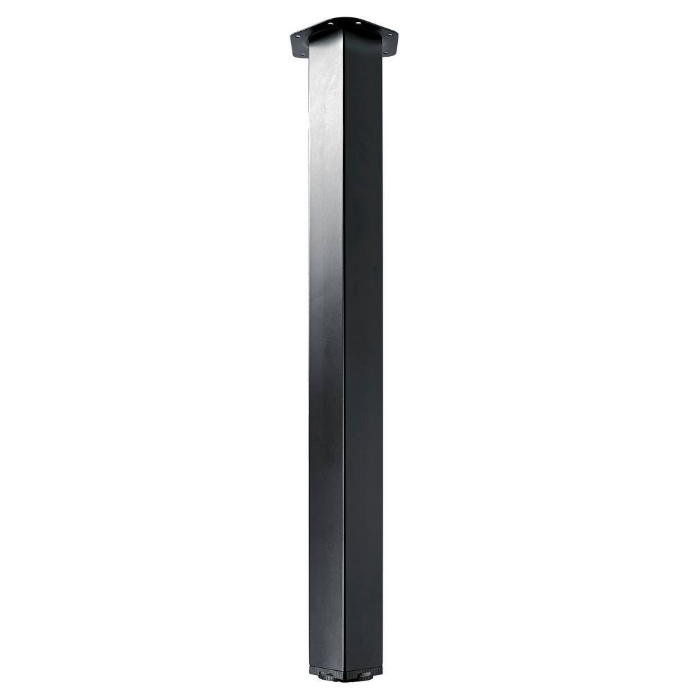 Hettich 27.5 in. Black Square Adjustable Metal Table Legs Desk Legs Furniture Legs (Set of 4) 928054700