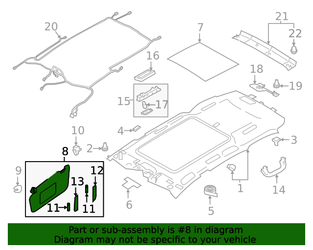 Genuine OE Subaru Sun-Visor - 92011AL17AME