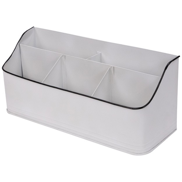 White Rectangular Kitchen Utensil Storage Holder