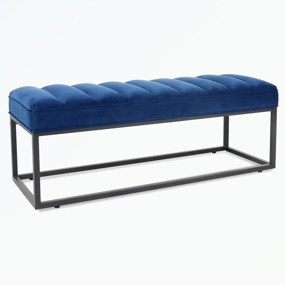 Metal Base Upholstered Bench for Bedroom and Entryway